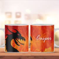 Personalisierte Kaffeetasse mit Drachen und Namen, persönliches Geschenk für Freunde, spülmaschinenfeste Tasse Bild 1