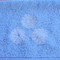 Gästehandtuch Snowflake in hellblau weiß bestickt von Hobbyhaus Bild 1