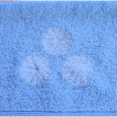 Gästehandtuch Snowflake in hellblau weiß bestickt von Hobbyhaus