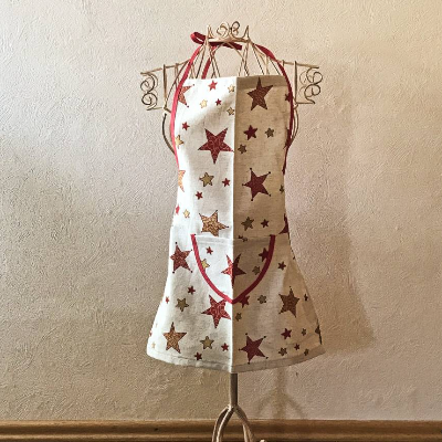 Kinder-Schürze Sterne rot und gold