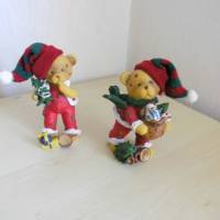 Winterkinder,Weihnachtsfiguren 2 Bären - Teddys mit Geschenken zum basteln Dekorieren Bild 1