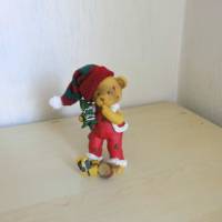 Winterkinder,Weihnachtsfiguren 2 Bären - Teddys mit Geschenken zum basteln Dekorieren Bild 4