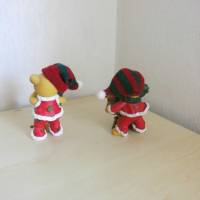 Winterkinder,Weihnachtsfiguren 2 Bären - Teddys mit Geschenken zum basteln Dekorieren Bild 5