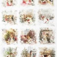 Mäuse feiern Weihnachten - R1811 16  - Faserpapier - Reispapier - Decoupage - Motivpapier  - Serviettentechnik Bild 1