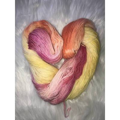 Sockenwolle handgefärbt, 4-fädig, 100g