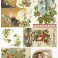 Weihnachten - Faserpapier - Reispapier - Decoupage - Motivpapier - Karten basteln - Serviettentechnik - R1219 9 Bild 1