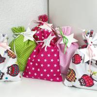 Adventskalender eule pink rosa Kalender Advent selber befüllen Säckchen Baumwolle Taschen Tüten Türchen Weihnachten Bild 1