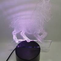 3D LED Lampe als Bausatz: Acrylmotiv mit Pferdemotiv, wahlweise mit Basis zum Einstellen der Beleuchtung Bild 3