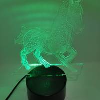 3D LED Lampe als Bausatz: Acrylmotiv mit Pferdemotiv, wahlweise mit Basis zum Einstellen der Beleuchtung Bild 4