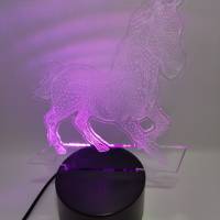 3D LED Lampe als Bausatz: Acrylmotiv mit Pferdemotiv, wahlweise mit Basis zum Einstellen der Beleuchtung Bild 5