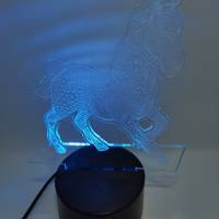 3D LED Lampe als Bausatz: Acrylmotiv mit Pferdemotiv, wahlweise mit Basis zum Einstellen der Beleuchtung Bild 7
