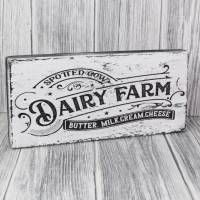 Vintageschild # Shabby Nostalgie Bild Schild Deko Romantisch Vintage Geschenk Geschenkidee Dairy Farm Bild 1