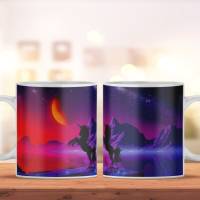 Bedruckte Tasse mit Einhorn Fantasy Print | Kaffeetasse aus Keramik | Spülmaschinenfeste Motiv Tasse als Geschenkidee Bild 1