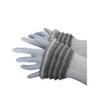 Pulswärmer 100 % Merino-Wolle handgestrickt grau weiß - Damen - Einheitsgröße - Modell 52 Bild 5