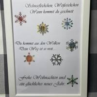Geldgeschenk Bilderrahmen Weihnachten Schneeflöckchen personalisierbar DIN A4 Bild 2