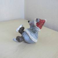 2 Stück Maus / Mäuse im Weihnachtslook mit Schlittschuhe zum basteln Dekorieren Bild 4