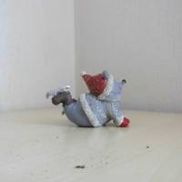 2 Stück Maus / Mäuse im Weihnachtslook mit Schlittschuhe zum basteln Dekorieren Bild 6