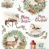 Merry Christmas - Faserpapier - Reispapier - Decoupage - Motivpapier - Karten basteln - Serviettentechnik - R1637 4 Bild 1