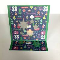 LED-Teelicht Weihnachtskarte  mit Sternen, grün zum Aufstellen,Handarbeit Bild 2