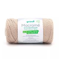 Gründl Macramee-Garn Baumwolle/ Polyester recycelt 330 g beige gelb dunkelbeige oder grau Bild 2
