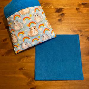 Kuschelsack inkl. Pipipad Meerschweinchen Guinea Pig -Regenbogen / blau- Bild 2