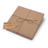 Geschenkbox braun Größe M 22 x 22 3 cm mit Jutegarn und Karte nach Wahl ==> Baby Geschenk Geburt Taufe Bild 4