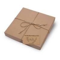 Geschenkbox braun Größe M 22 x 22 3 cm mit Jutegarn und Karte nach Wahl ==> Baby Geschenk Geburt Taufe Bild 6