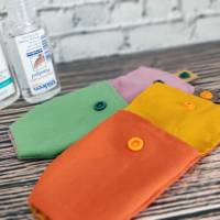 Desinfektionsmittel Anhänger Handgeltasche - viele schöne Uni-Farben | Passend für 50ml + 100ml Flaschen | RÄUBERKIND Bild 4
