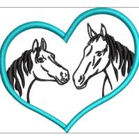 Stickdatei "Zwei Pferde mit Herz" in 3 verschiedenen Größen Bild 3