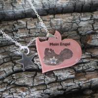 Herzförmige Erinnerungskette für Sternenkind Mein Engel mit Sternenstaub und Sternen-Charm Sofortkauf Bild 1