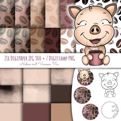 Schwein Digiset mit Digipaper