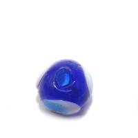 blaue  Lampwork, Glasperlen, 10x als ,"Evil Eye - böser Blick abwendend " bezeichnet, 9mm rund, Perlen, traditi Bild 2