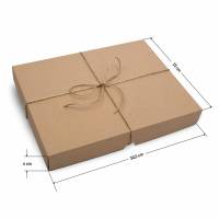 Geschenkbox braun Größe XL 30,5 x 22 x 4 cm mit Jutegarn und Karte nach Wahl ==> Baby Geschenk Geburt Taufe Bild 3