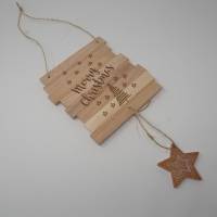 Weihnachtliche Holztafel mit Stern Bild 1