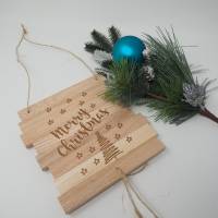Weihnachtliche Holztafel mit Stern Bild 2