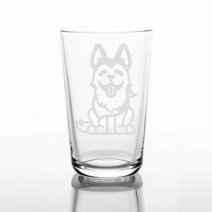 Personalisiertes Trinkglas für Kinder mit Namen und Motiv | Kinderglas mit Gravur | Kindergeschirr Husky Hund Bild 3