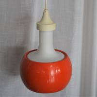 seltene 70er Jahre Deckenlampe weiß orange Bild 1
