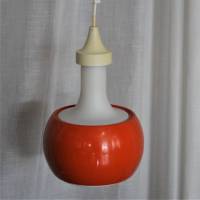 seltene 70er Jahre Deckenlampe weiß orange Bild 8