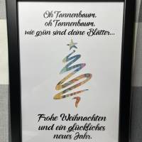 Geldgeschenk Bilderrahmen Weihnachten Tannenbaum personalisierbar DIN A4 Bild 1