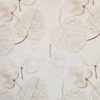 Stoff Baumwolle "Relief Blätter" creme ecru 3D-Optik Digitaldruck Leinenoptik Bild 3