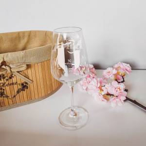 Personalisiertes Weinglas mit Name und Lama Motiv | Trinkglas mit Namen | Geschenke mit Wunschgravur Bild 1