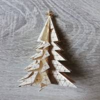 11 Origami Tannenbäume aus Papier gold Weihnachten, Advent, Fest, zum Hinstellen und Aufhängen Bild 5