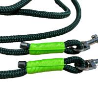 Leine Halsband Set verstellbar, dunkelgrün, hellgrün, ab 17 cm Halsumfang Bild 7