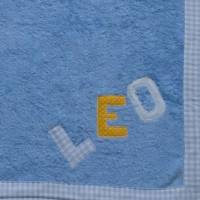 Handtuch, Frottee hellblau mit Namen Bild 2