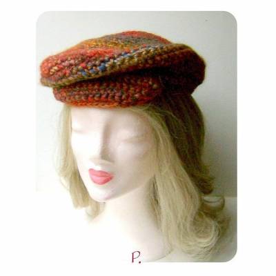 Flat Cap, Schirmmütze, Kappe, Schiebermütze, Newsletterboy-Cap / VintageLook / Gr.: M