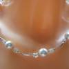 Perlenkette mit Perlen, Kristall Blüten & Silber 925, Brautschmuck Bild 1