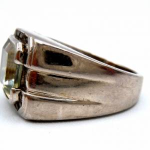 925 Silber Ring mit grünem Amethyst RG62 Bild 3