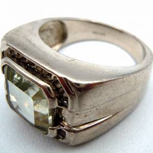 925 Silber Ring mit grünem Amethyst RG62 Bild 4
