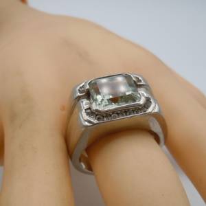 925 Silber Ring mit grünem Amethyst RG62 Bild 6