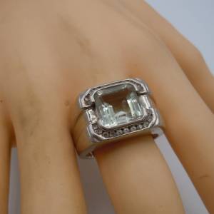 925 Silber Ring mit grünem Amethyst RG62 Bild 7